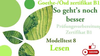 Goethe und Ösd Zertifikat B1So gehts noch besser  LESEN B1 Modelltest 8 mit Lösungen [upl. by Mellar280]