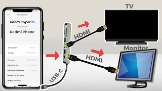 How to Connect Xioami Redmi Phones From USB Type C to HDMI TVMonitor [upl. by Ilagam]