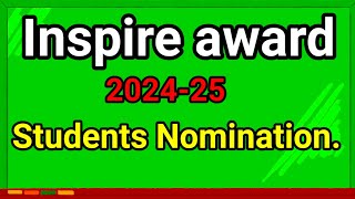 Inspire award 202425  Students Nomination [upl. by Therese]