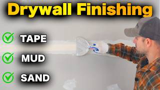 How to Tape and Mud Drywall  BEGINNERS GUIDE to Finishing [upl. by Eleahcim]