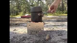 Sterno Stove Burning Wood [upl. by Anire]