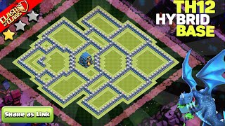 NEW BEST Town Hall 12 Hybrid Base with Link 2024  TH12 BASE link Clash of Clans 1285 [upl. by Clemence]