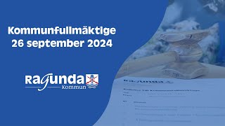 Kommunfullmäktige Ragunda kommun  26 september [upl. by Llemhar429]