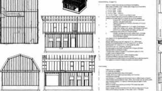 G440 28 x 36 x 10 Gambrel Barn Workshop Plans Blueprint [upl. by Jillane205]