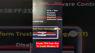 How To Enable TPM From Bios To Install Windows 11 tpm windows computer shorts viral [upl. by Zedekiah]