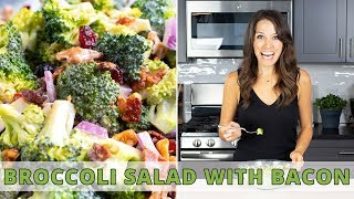 The BEST Broccoli Salad with Bacon  Easy to PrepAhead [upl. by Esetal]