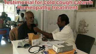 Testimonial for cold cough catarrh Homeopathy treatment [upl. by Coppinger246]