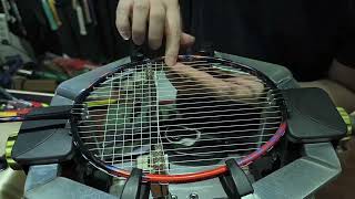 YONEX ASTROX77 PRO badminton racket restringing with YONEX EXBOLT63 [upl. by Nabe]