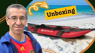 GoPlus Inflatable Tandem Kayak Unboxing Assembling and Review Part1 🛶 [upl. by Treulich]