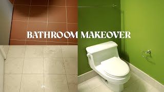 small BATHROOM MAKEOVER  Renter Friendly Apartment Makeover [upl. by Yahs2]