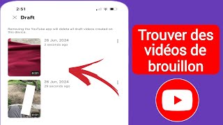 Comment trouver des brouillons de vidéos sur YouTube iOS et Android [upl. by Waynant383]