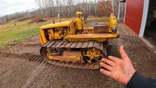 Caterpillar D2 5U7968 First Start After Pinion Repairs amp Racing the Snow to Get It Inside [upl. by Stutman]