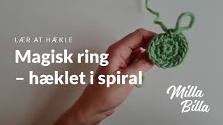 AMIGURUMI 1 Magisk ring mr hæklet i spiral  Milla Billas hækleskole [upl. by Wharton]