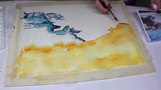 Mareggiataa Polignano  watercolor live tutorial [upl. by Tench699]