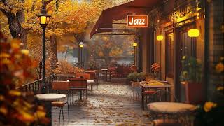 Fall Jazz List for You  Outdoor Coffee Ambience with Slow and Piano Jazz Music [upl. by Rogers]