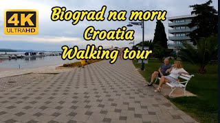 BIOGRAD NA MORU WALKING TOUR  CROATIA BEACH 4K  Šetnja uz plažu [upl. by Annmaria289]