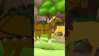 Shahi Ghoda aur Sher  One Minute Story  Cartoons  cartoonanimal [upl. by Aloiv]