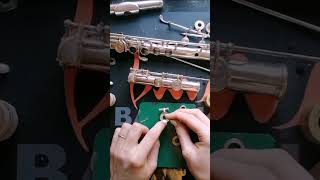 Replacing damaged skins on hard shell Flute pads Removing the skin [upl. by Ethben285]