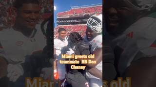 Louisvilles RB Don Chaney link up with old Miami teammates c2sports canesfootball accfootball [upl. by Ogait]