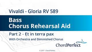 Vivaldis Gloria Part 2  Et in terra pax  Bass Chorus Rehearsal Aid [upl. by Ailsa]