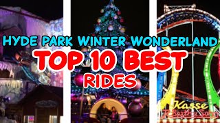 Top 10 rides at Hyde Park Winter Wonderland  London United Kingdom  2022 [upl. by Nelhsa535]