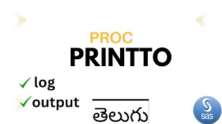 proc printto in telugu advance sasprocedures in sasprintto [upl. by Elsy85]