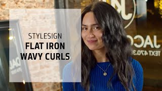 How to Wavy Curls with a Flat Iron  StyleSign  Goldwell Education Plus [upl. by Bessy614]