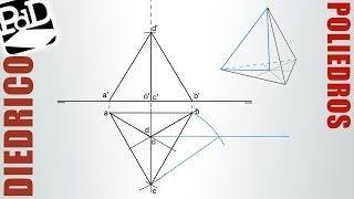 Tetraedro apoyado en PH y una arista paralela al PV Poliedros  Sistema Diédrico [upl. by Alram]