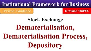 Dematerialisation Process Depository dematerialisation of shares stock exchange bcom bba mba [upl. by Safier]