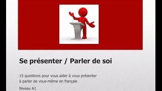 15 questions pour apprendre à parler de soi niv A1 [upl. by Vanda]