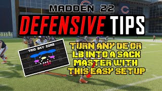 Madden 22 Defensive Tips  Turn Any DE or LB Into a Sack Master With This Easy Setup [upl. by Hpesojnhoj]