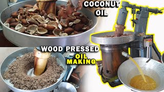 HOW Coconut OIL is madeWith English Subtitles Wood Pressed Oil  Chekku Ennai  Factory Explorer [upl. by Nnylyt]