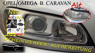 Opel Omega B  Scheinwerferaufbereitung mit HEADLIGHT RESTAURATION KIT CAR TOP PRODUCTS [upl. by Cheung]