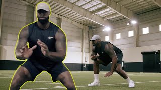 OLine Drills with Tyron Smith to Improve Run Blocking Footwork amp Pass Pro [upl. by Leuname]