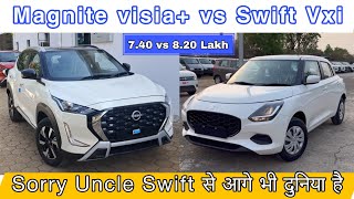 Nissan Magnite visia plus vs Swift vxi 2024 comparison  Maruti Swift vs Nissan Magnite 2024 [upl. by Eidna591]