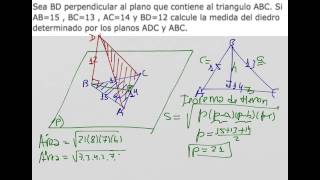 Geometría de espacio teorema de Herón ángulo diedro [upl. by Edva413]