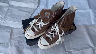 Converse x Carhartt WIP Chuck 70 Hi Brown Mini Review [upl. by Gwendolyn]