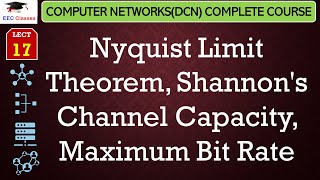 L17 Nyquist Limit Theorem Shannons Channel Capacity Maximum Bit Rate with Example  DCN Lectures [upl. by Eemaj770]