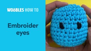 How to embroider eyes on crochet amigurumi  beginner tutorial [upl. by Danyluk]