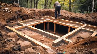 Man Builds Secret Underground Cabin in the Forest  Start to Finish by RuslaninTheWoods [upl. by Avigdor]