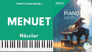 TRINITY GRADE 2 PIANO 2023  MENUET HASSLER [upl. by Sirron500]