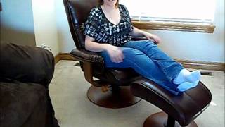 Nexus Brown R 634 Series Duraleather Bonded Leather Recliner and Ottoman by Stanley Chair Customer Video Testimonial [upl. by Aklam]