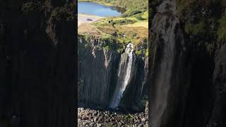 Kilt Rock Waterfall isleofskye drone scottishhighlands travel Vanlifeleicester [upl. by Draude489]