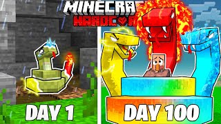 I Survived 100 Days as an ELEMENTAL SNAKE in HARDCORE Minecraft [upl. by Woolcott]