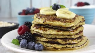 Tortitas de avena y plátano bajas en calorías  sin harina sin azúcar y sin leche [upl. by Lounge]