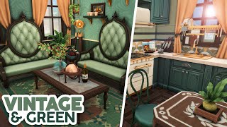 Vintage Green Apartment  The Sims 4 Speed Build Apartment Renovation [upl. by Annayek]