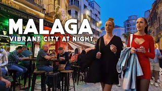 Malaga City Spain Vibrant City at Night March 2024 Update Costa del Sol  Andalucía 4K [upl. by Nomde]