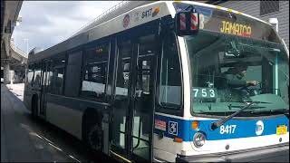 MTA Q3 bus action at Terminal 8 JFK airport and Lefferts Blvd airtrain station [upl. by Dnalyag120]