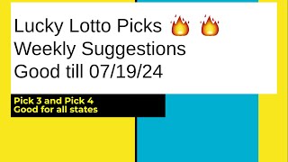 🔥💰Lucky Lotto Picks Weekly Suggestions Pick 3 amp 4 Good till 071924 Good for all states [upl. by Pillsbury]