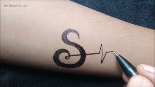 S name tattoo design with pen  The Unique Tattoo  s tattoo  s name tattoo [upl. by Branham147]